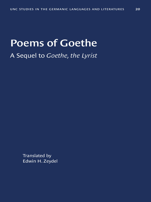 Title details for Poems of Goethe by Edwin H. Zeydel - Available